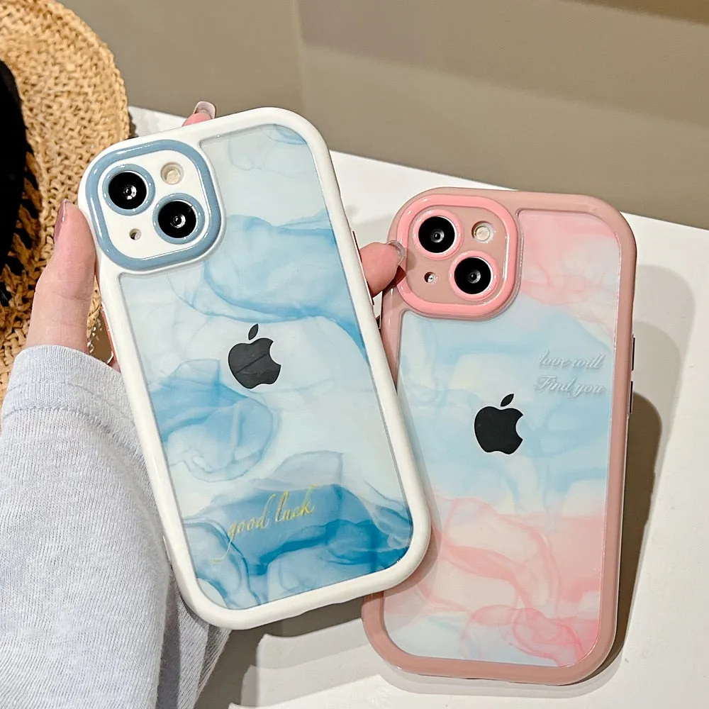 Anymob iPhone Green Smoke Acrylic Watercolor Phone Case Transparent Shockproof Cover