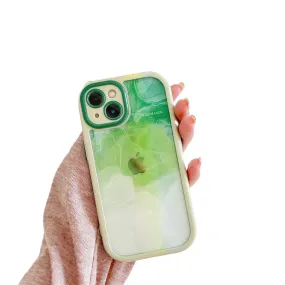 Anymob iPhone Green Smoke Acrylic Watercolor Phone Case Transparent Shockproof Cover