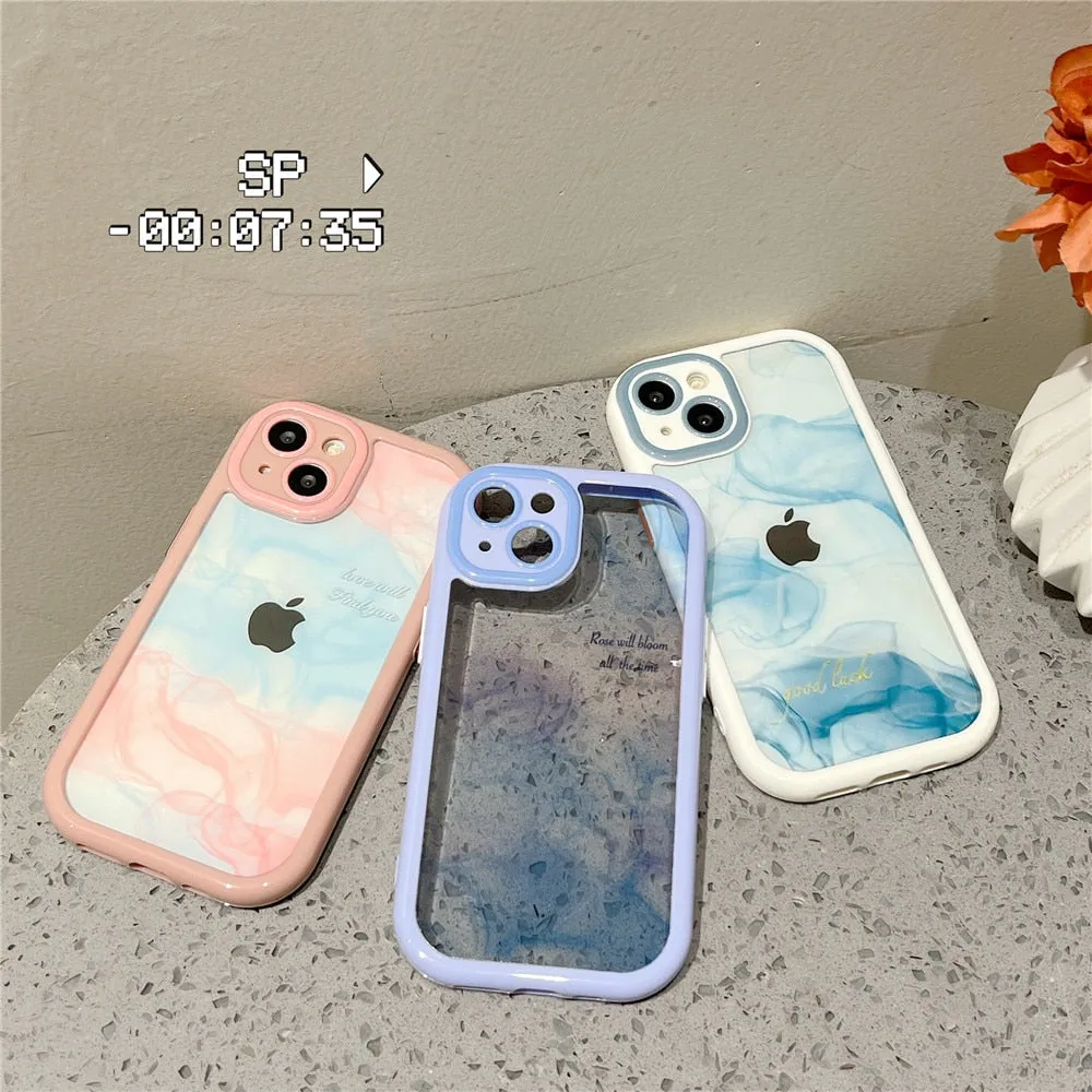 Anymob iPhone Green Smoke Acrylic Watercolor Phone Case Transparent Shockproof Cover