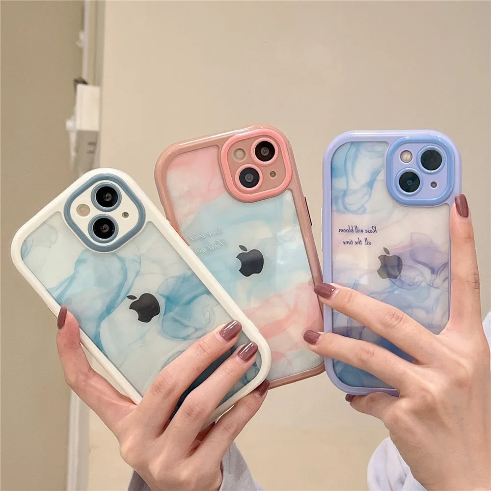 Anymob iPhone Green Smoke Acrylic Watercolor Phone Case Transparent Shockproof Cover