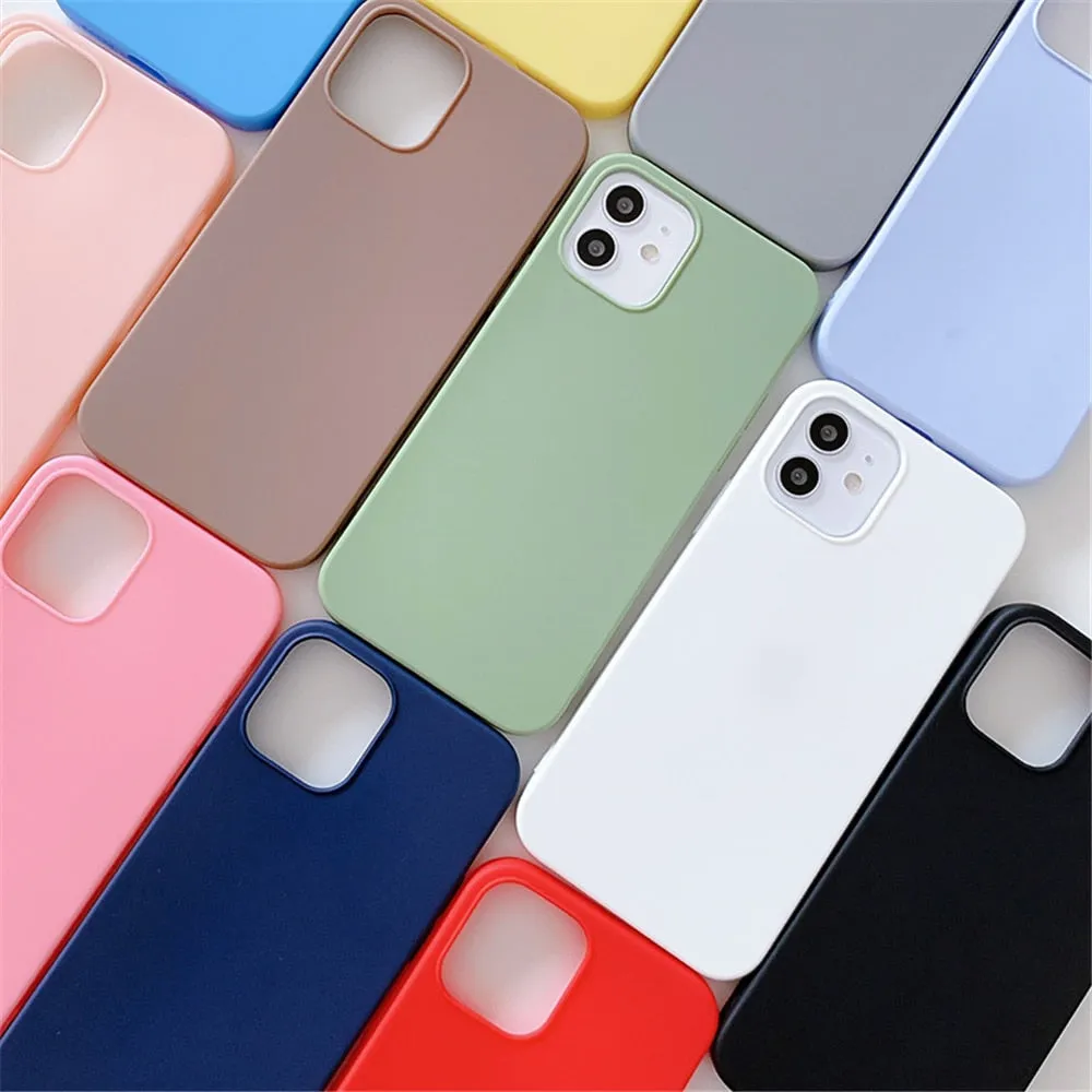 Anymob iPhone Pink Silicone Plain Phone Case Soft Candy Cover