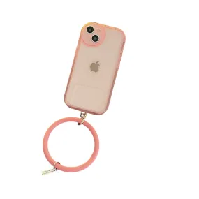 Anymob iPhone Pink Stylish Wristband Ring Clear Soft Phone Case Shockproof Bracelet Silicon Cover