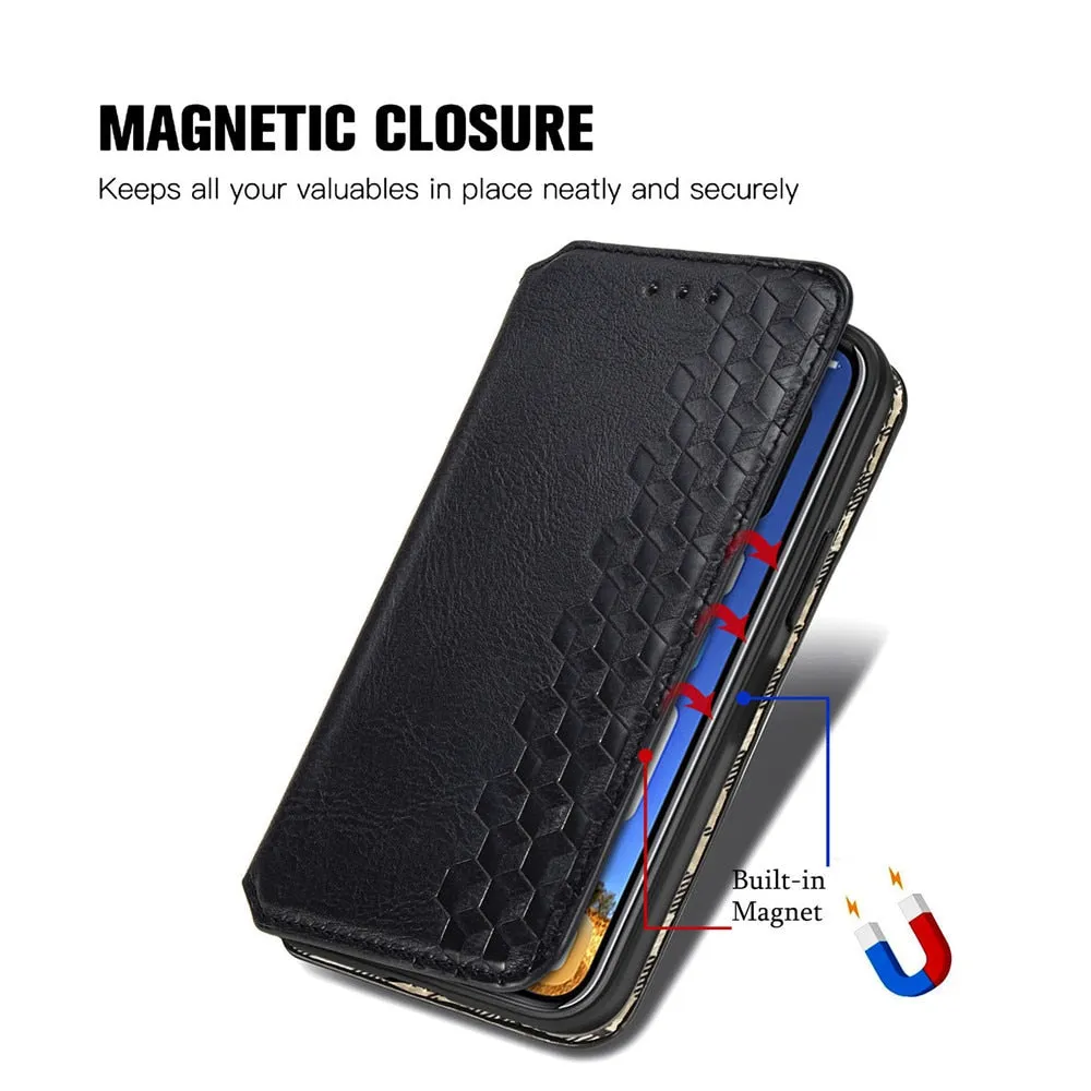 Anymob IPhone Silver Fashion Flip Phone Leather Cases Wallet Book Style Cover