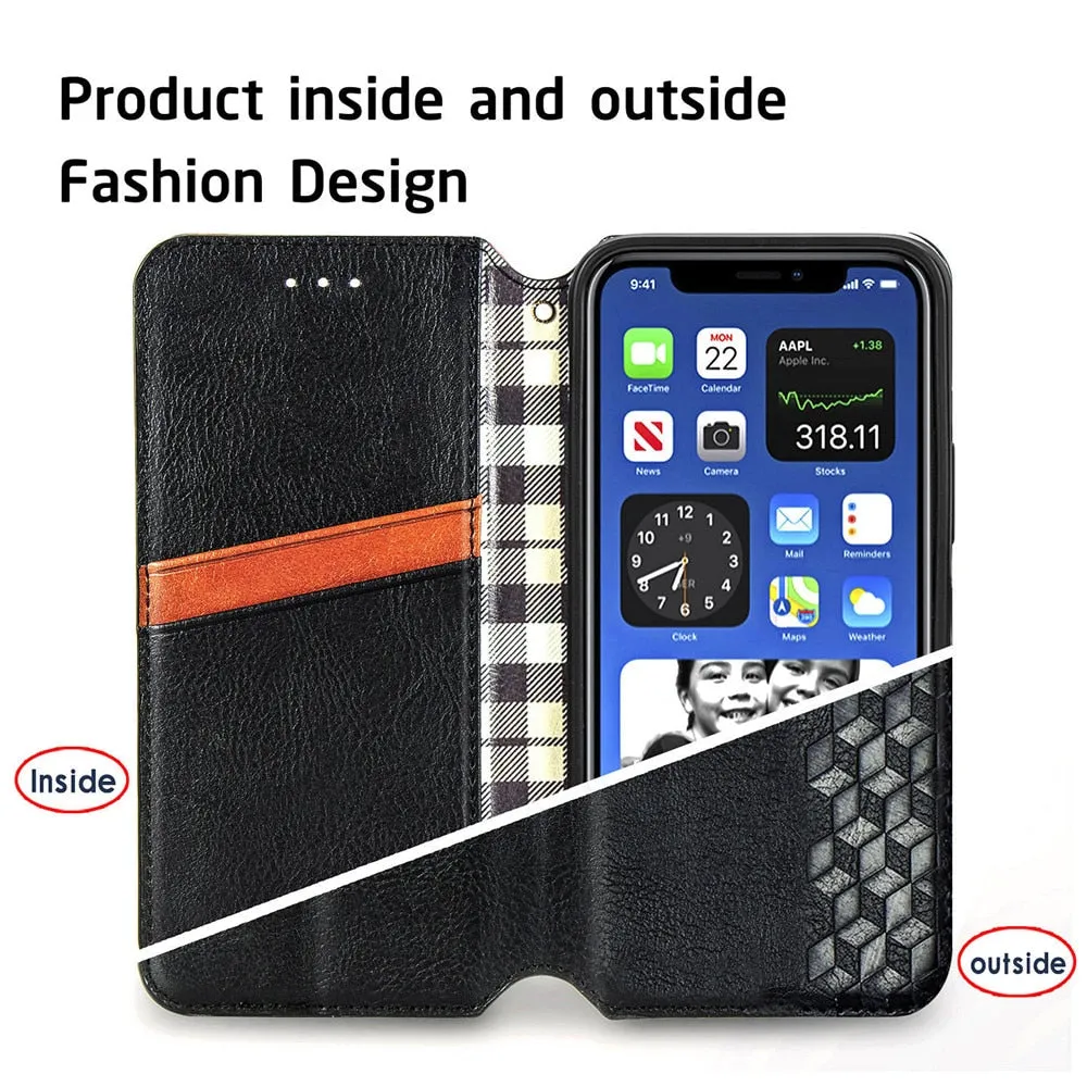 Anymob IPhone Silver Fashion Flip Phone Leather Cases Wallet Book Style Cover
