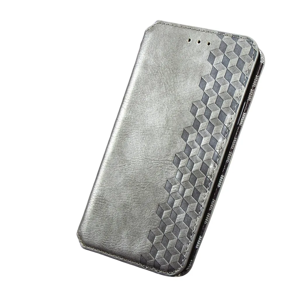 Anymob IPhone Silver Fashion Flip Phone Leather Cases Wallet Book Style Cover