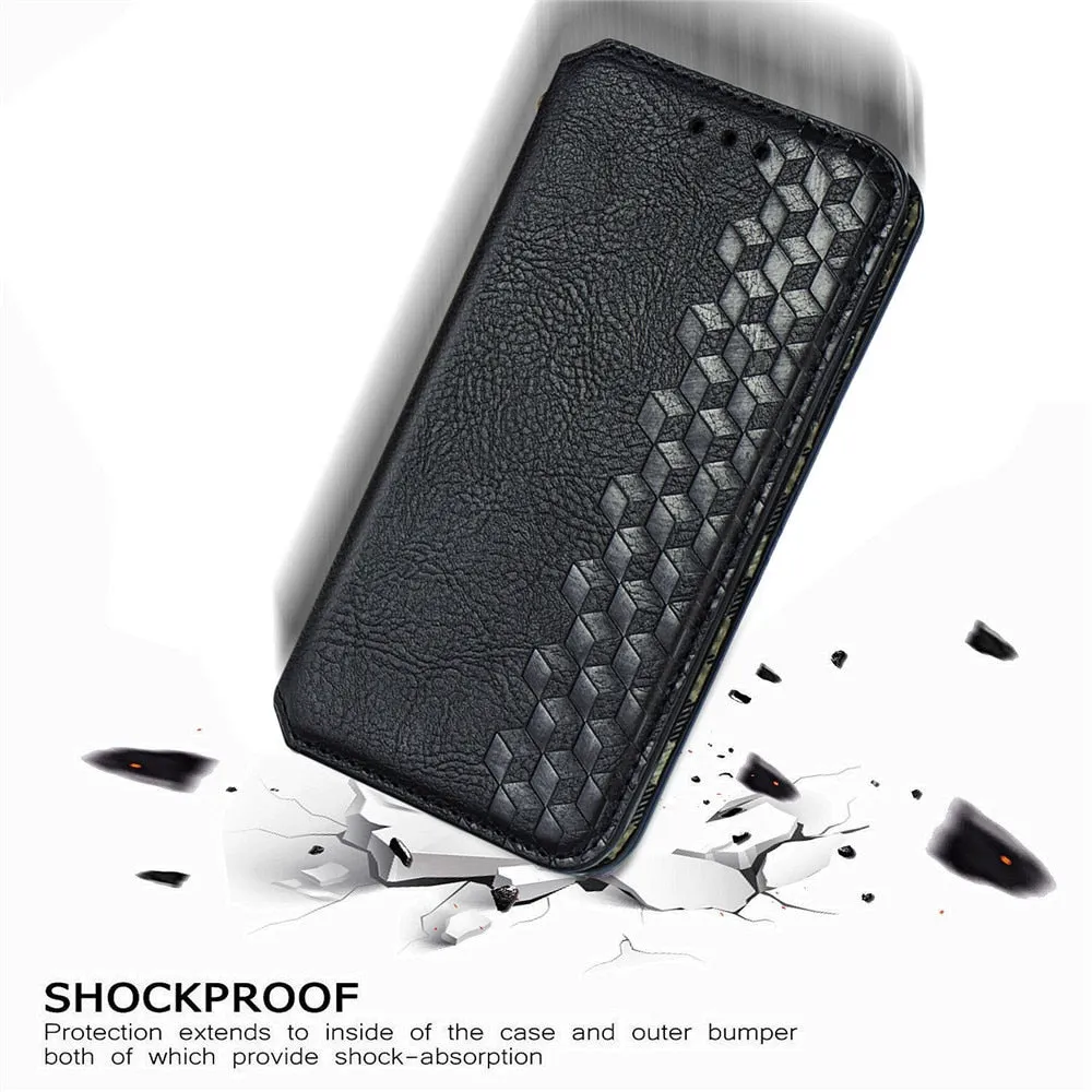 Anymob IPhone Silver Fashion Flip Phone Leather Cases Wallet Book Style Cover