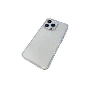 Anymob iPhone Silver Gradient Rainbow Clear Phone Case Shiny Glitter Transparent Soft Silicone Cover