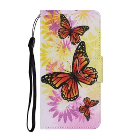 Anymob iPhone Violet Butterfly Painted Phone Case Magnetic Wallet Card slot Back Cover
