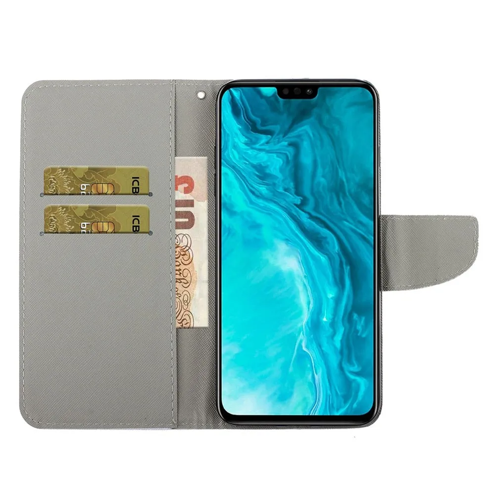 Anymob iPhone Violet Butterfly Painted Phone Case Magnetic Wallet Card slot Back Cover