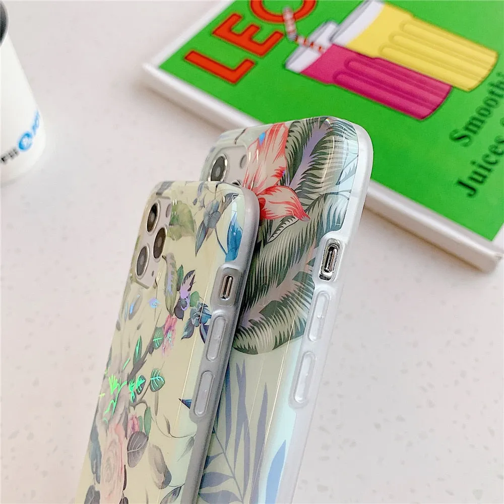 Anymob iPhone White Anemone Marble Phone Case Soft Silicone Cover