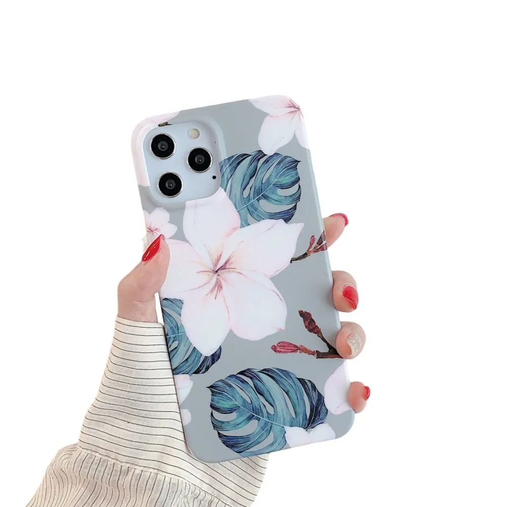 Anymob iPhone White Anemone Marble Phone Case Soft Silicone Cover