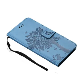 Anymob Samsung Blue Leather Flip Case Wallet Cases Phone Bag Shell Cover