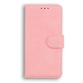 Anymob Samsung Case Pink Fashion Magnetic Flip Solid Color card Slot wallet Back Cover