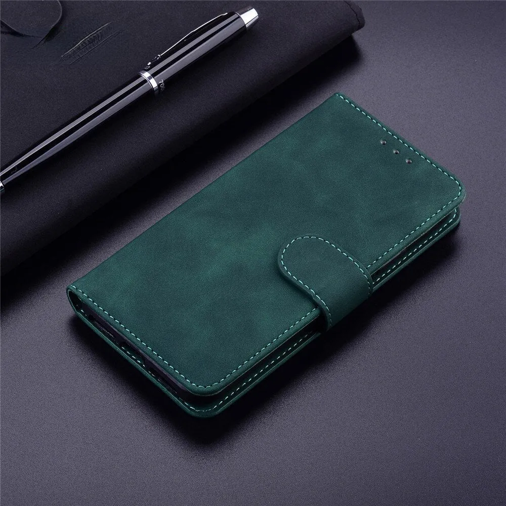 Anymob Samsung Case Pink Fashion Magnetic Flip Solid Color card Slot wallet Back Cover