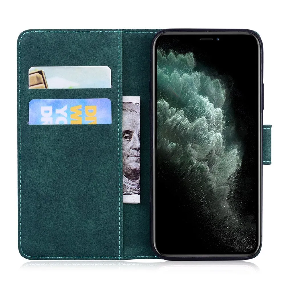 Anymob Samsung Case Pink Fashion Magnetic Flip Solid Color card Slot wallet Back Cover