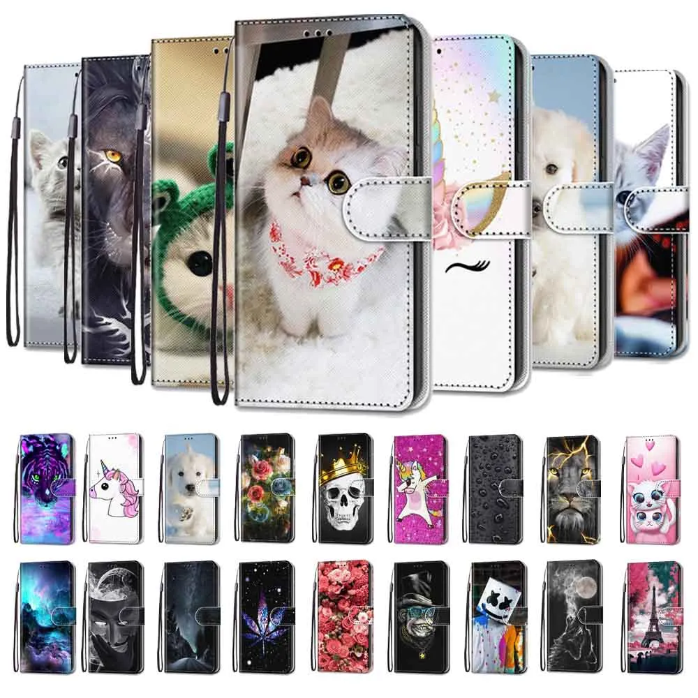 Anymob Samsung Case Sky Blue Painted Magnetic Flip Leather Card slot Wallet Book Style Cover