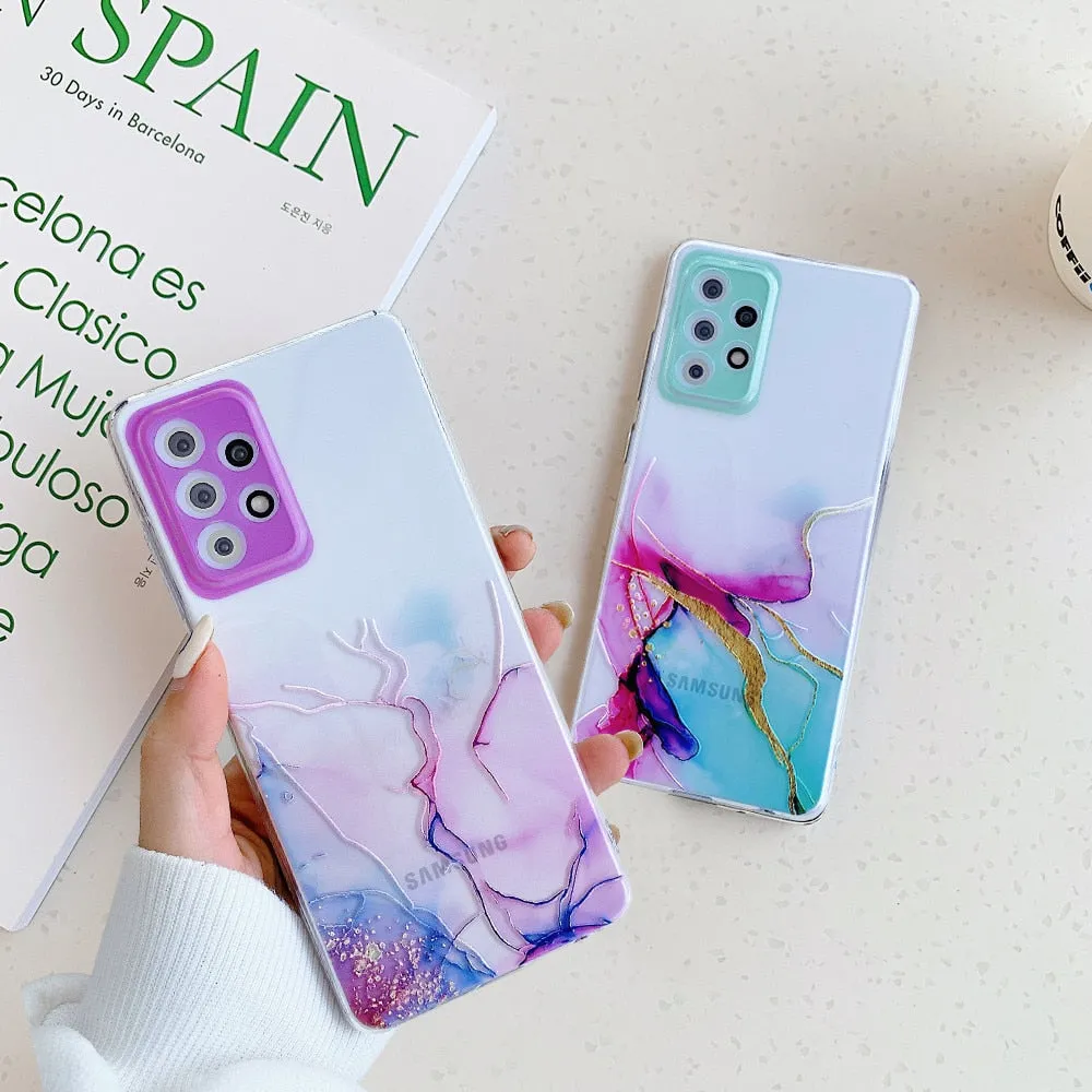 Anymob Samsung Gray Transparent Marble Phone Case Fundas Cover