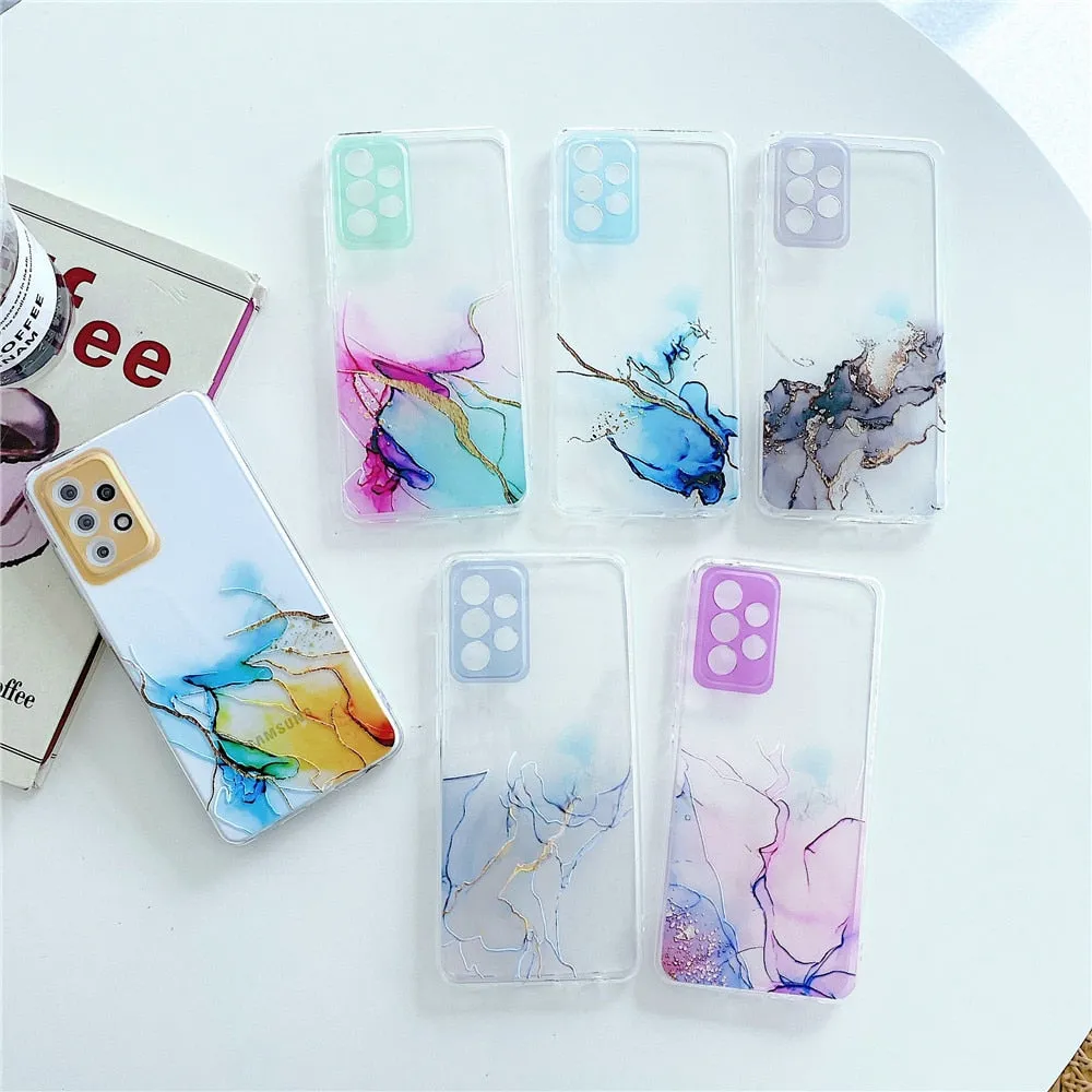 Anymob Samsung Gray Transparent Marble Phone Case Fundas Cover