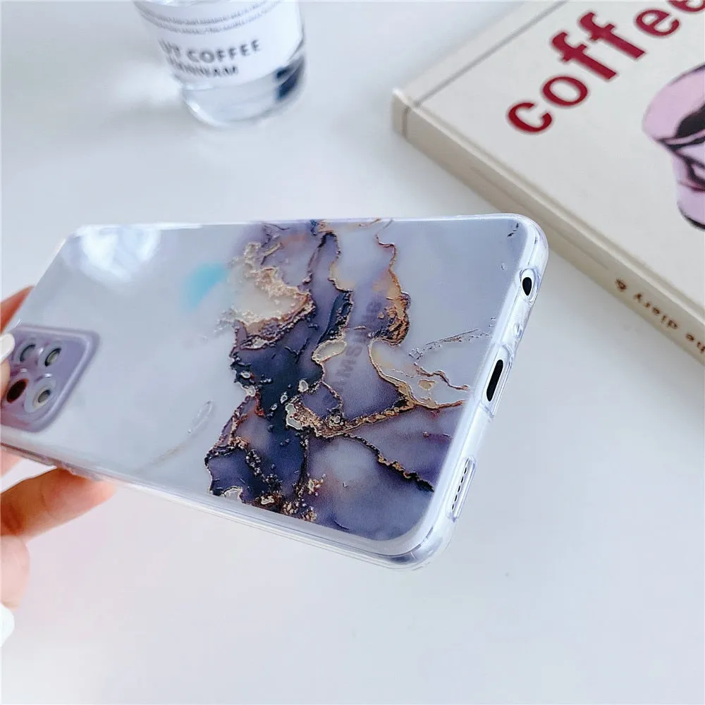 Anymob Samsung Gray Transparent Marble Phone Case Fundas Cover