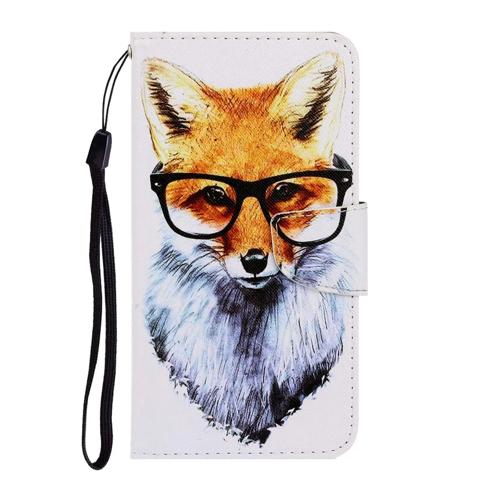 Anymob Samsung Intelligent Fox Magnetic Flip Wallet Case Painted Leather Phone Cover