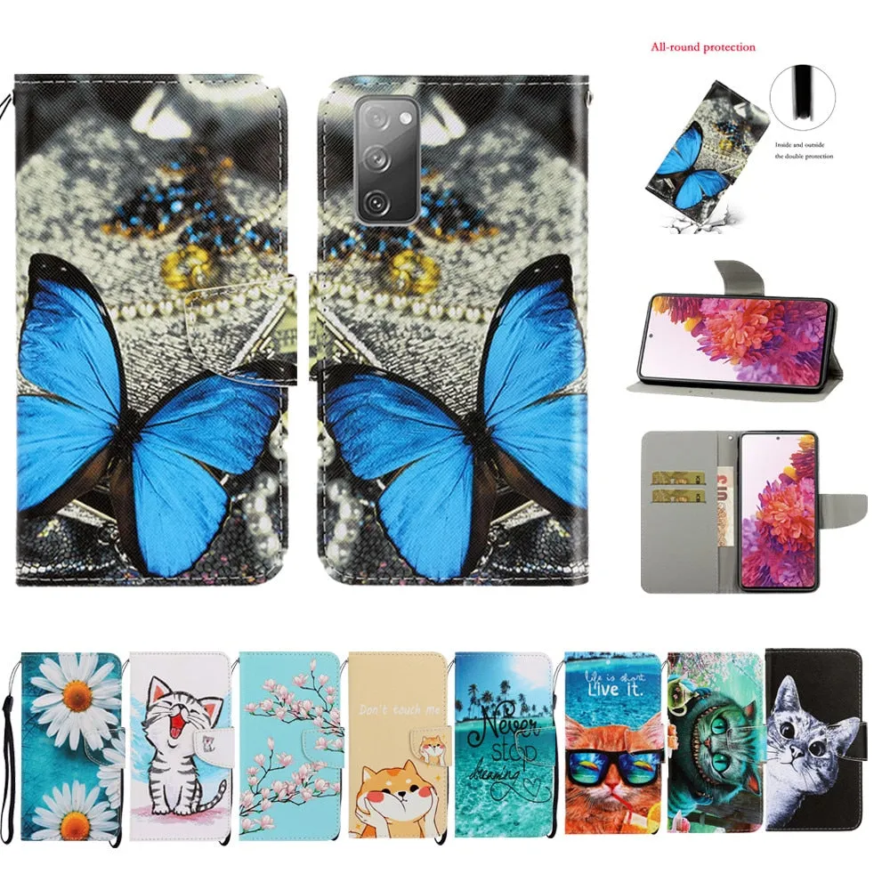 Anymob Samsung Intelligent Fox Magnetic Flip Wallet Case Painted Leather Phone Cover