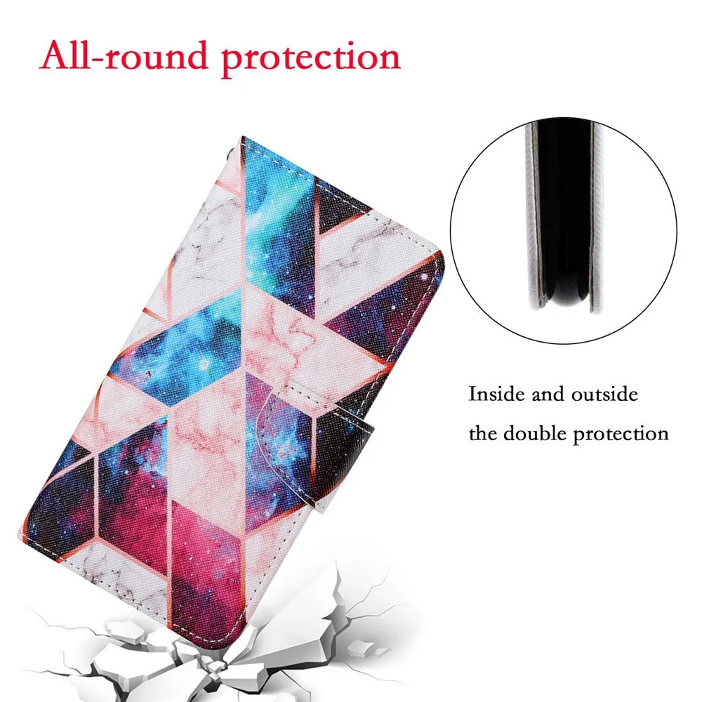 Anymob Samsung Jaguar Pattern Phone Case Magnetic Flip Leather Wallet Painted Cover