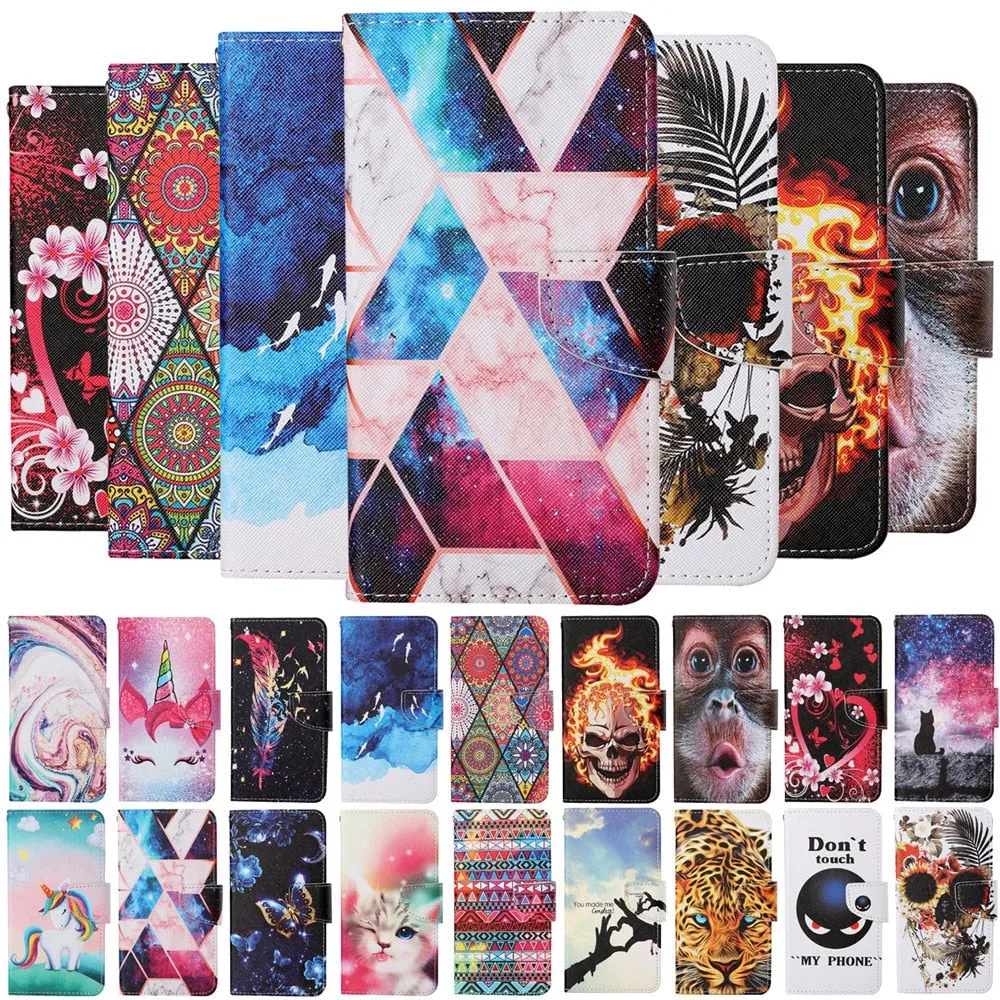 Anymob Samsung Jaguar Pattern Phone Case Magnetic Flip Leather Wallet Painted Cover