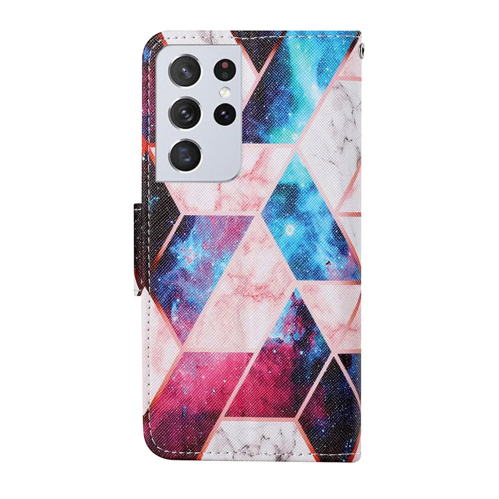 Anymob Samsung Jaguar Pattern Phone Case Magnetic Flip Leather Wallet Painted Cover