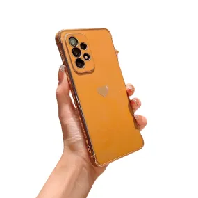 Anymob Samsung Khaki With Bronze Plating Silicon Case Love Heart Side Pattern Phone Cover