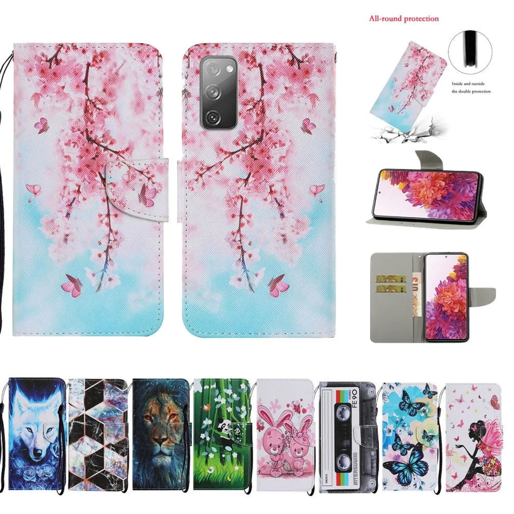 Anymob Samsung Pink Fairy Painted Case Flip Wallet Leather Phone Cover