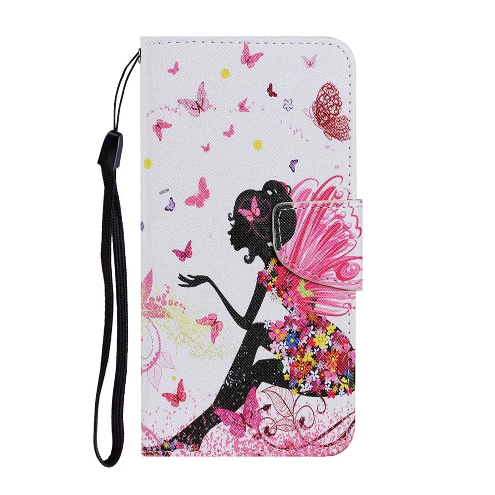 Anymob Samsung Pink Fairy Painted Case Flip Wallet Leather Phone Cover