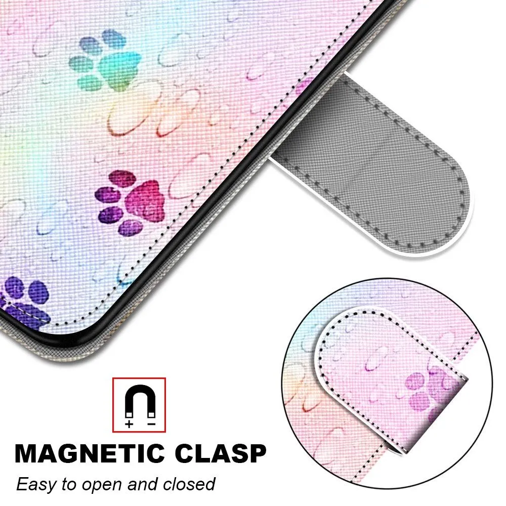 Anymob Samsung Rainbow Leaf Magnetic Flip Leather Phone Case
