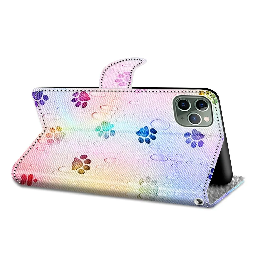 Anymob Samsung Rainbow Leaf Magnetic Flip Leather Phone Case