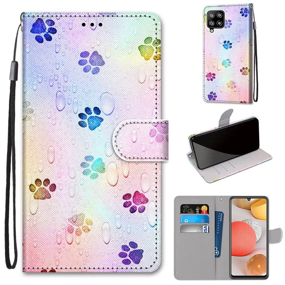 Anymob Samsung Rainbow Leaf Magnetic Flip Leather Phone Case