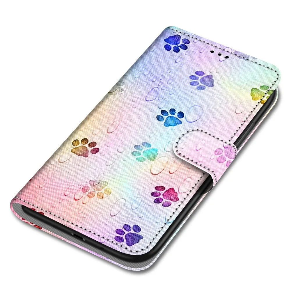 Anymob Samsung Rainbow Leaf Magnetic Flip Leather Phone Case