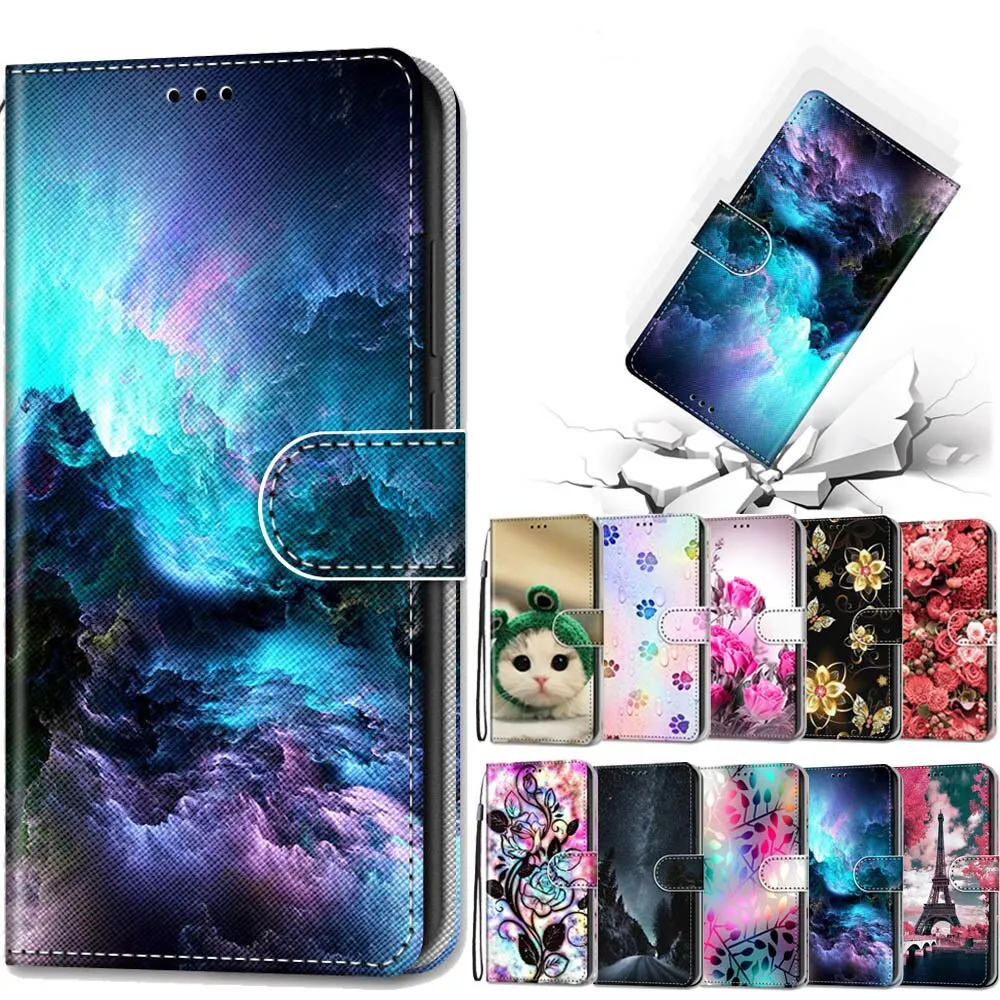 Anymob Samsung Rainbow Leaf Magnetic Flip Leather Phone Case
