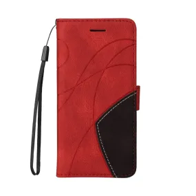 Anymob Samsung Red And Black Leather Wallet Flip Case Protective Phone Cover