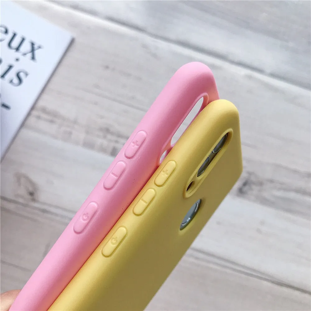 Anymob Xiaomi Pink Silicone Case Soft TPU Phone Back Cover