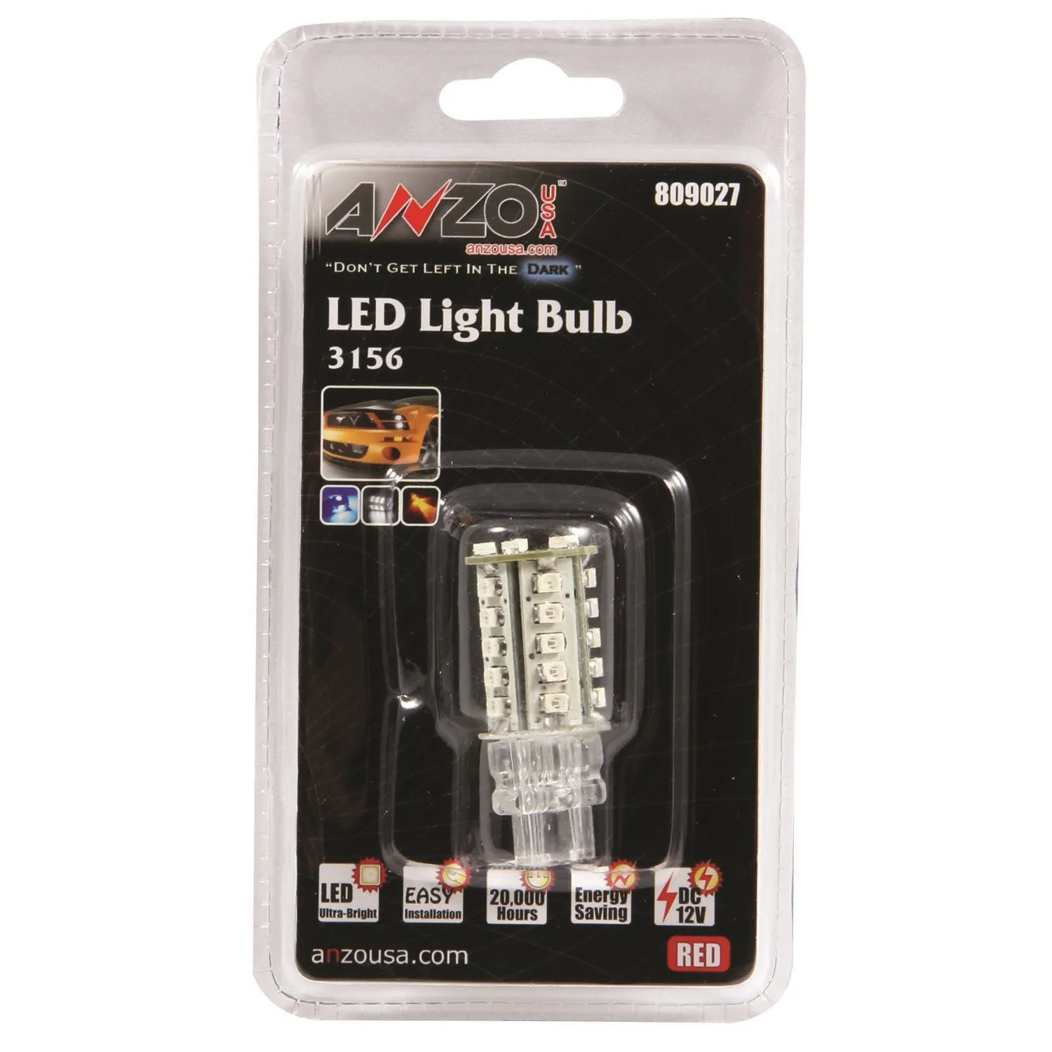 Anzo USA 809027 LED Replacement Bulb; 3156/3157; 30 LEDs; 1 3/4 in.Tall; Red;