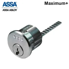 ASSA - Maximum  - Rim Cylinder - Horizontal Tail Piece - 1-1/8" - 626 - Satin Chrome