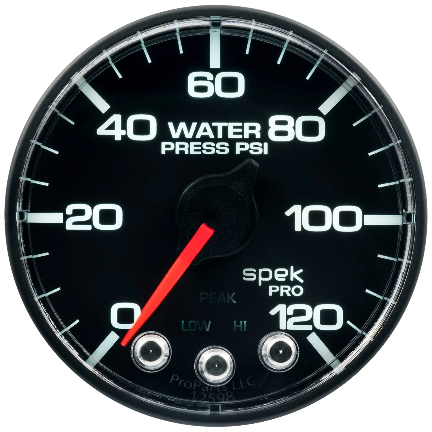 AutoMeter P345328 GAUGE; WATER PRESS; 2 1/16in.; 120PSI; STEPPER MOTOR W/PEAK/WARN; BLK/BLK; SPEK