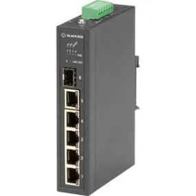 Black Box Industrial Ethernet PoE  Switch - Unmanaged, Extreme Temperature, 6-Port