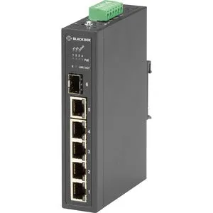 Black Box Industrial Ethernet PoE  Switch - Unmanaged, Extreme Temperature, 6-Port