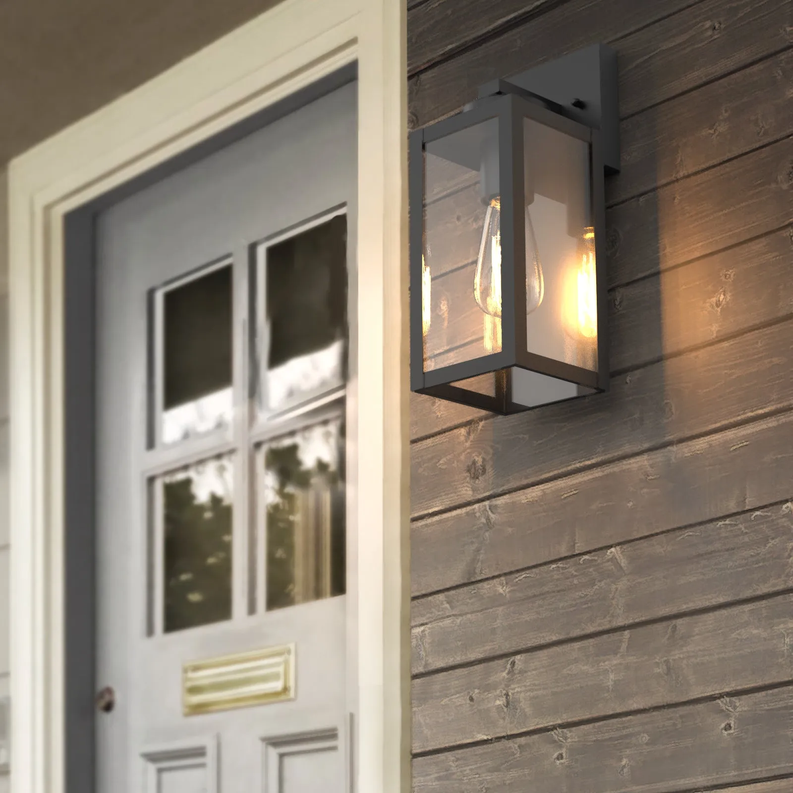 BRUCE Classic Outdoor Exterior Wall Light Motion Sensor Matt Black IP44 2PACK