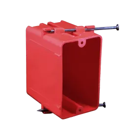 CANTEX  1-Gang 18 cu. in. EZ BOX New Work Nail-on Residential Alarm Box with Knockouts Red