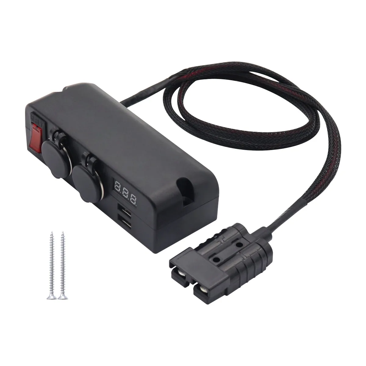 Car Cigarette Lighter Usb Charger Socket Power Splitter Voltmeter