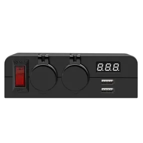 Car Cigarette Lighter Usb Charger Socket Power Splitter Voltmeter