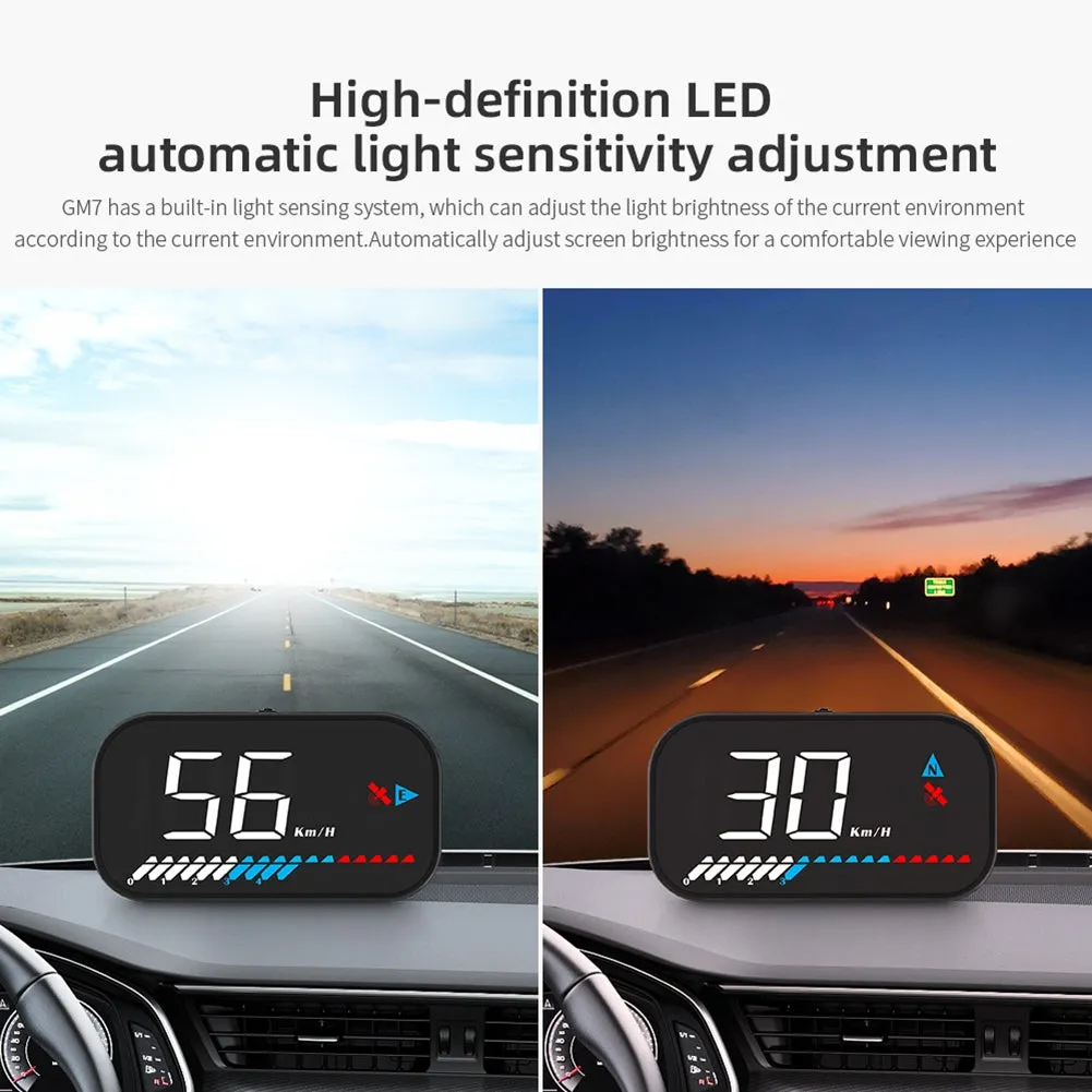 Car Hud Head-Up Display Digital Gps Speedometer Compass HD Screen