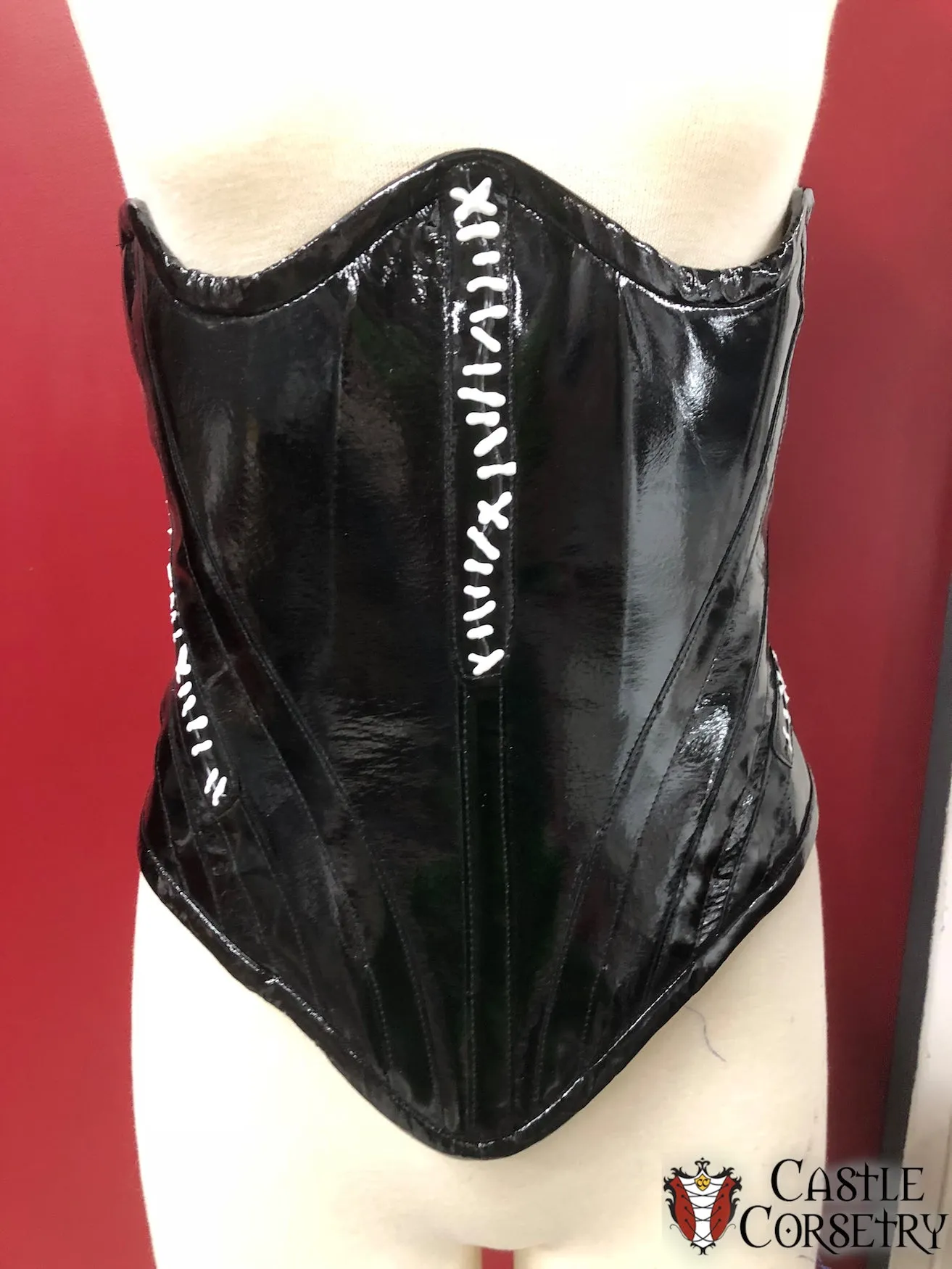Cat Lady Leather Long Line Corset