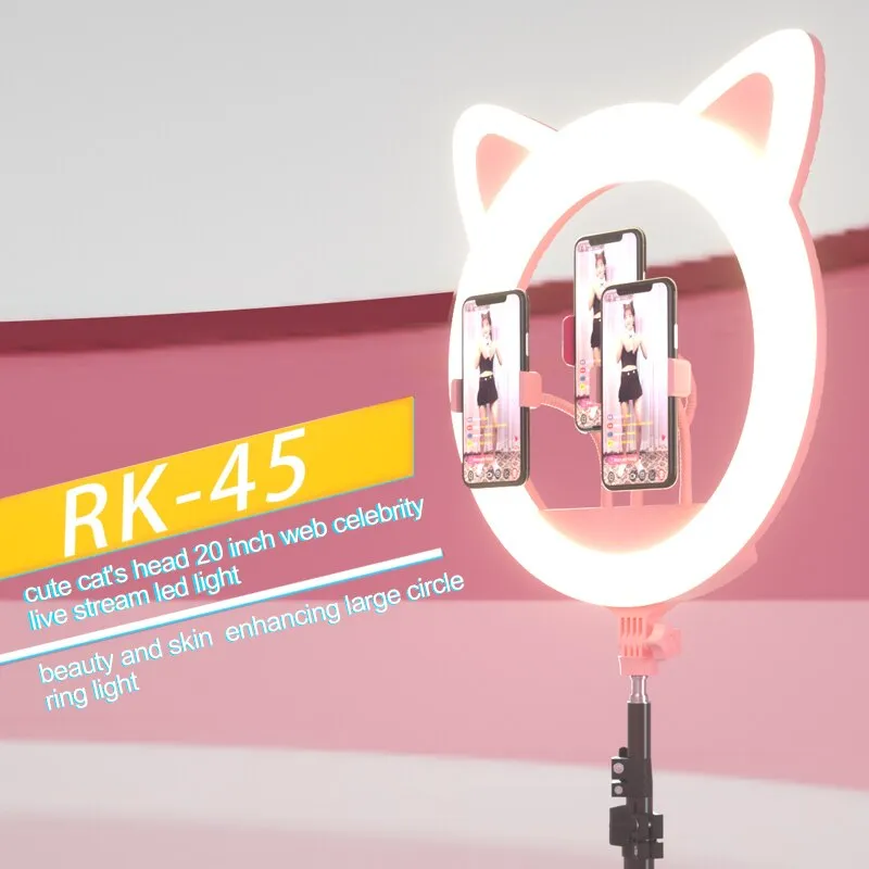 Cat Selfie Ring Halo Light 20 inch for Studio Makeup Video Youtube